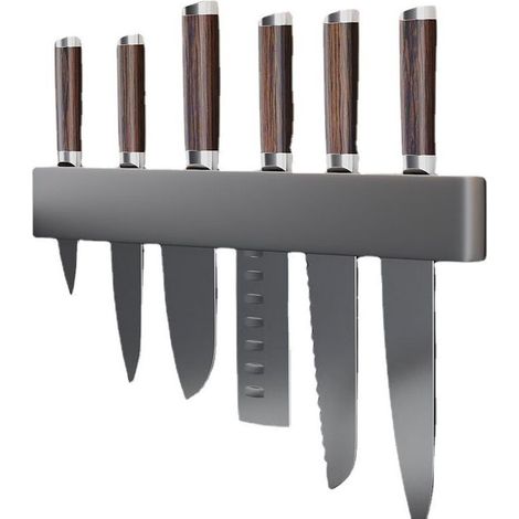 Porte-couteaux mural, étagère de rangement multifonctionnelle, gris plomb, 50 cm,