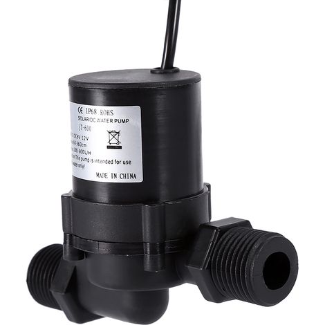 Bürstenlose 12-V-Gleichstrom-Solarwasserpumpe, 600 l/h Fördermenge, wasserdichter Tauchmotor (IP68) mit Stecker, für Aquarien und Springbrunnen (1/5)