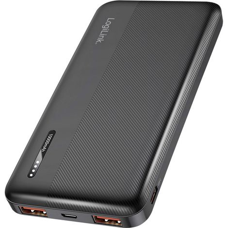 LogiLink PA0372 Powerbank (batterie supplémentaire) 10000 mAh Fast Charge Li-Ion noir affichage du s (1/5)
