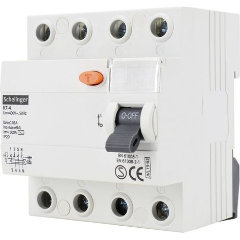 Disjoncteur différentiel AC 4P 25A 30mA schelinger A03-K7-4-25-030 (1/5)