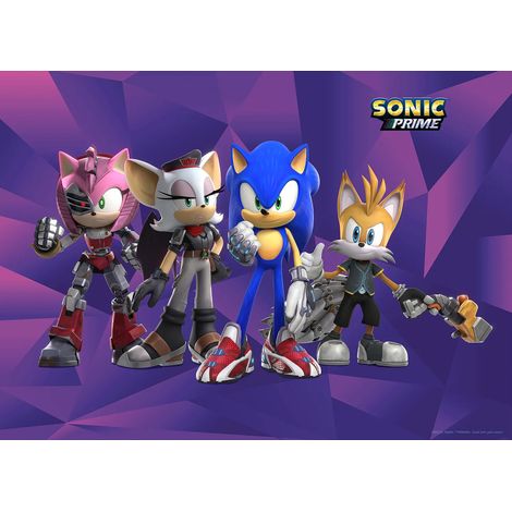 Papier peint Sonic Prime 4 personnages - 375 x 270cm (1/5)