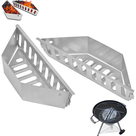 2-teilig – Holzkohlekorb – Zubehör für Holzkohlegrills – Halter für Grillbriketts – Holzkohle-Feuerstelle – Zubehör für Briketthalter – Zubehör zum Kochen und Grillen im Freien – Geeignet für direkte (1/5)