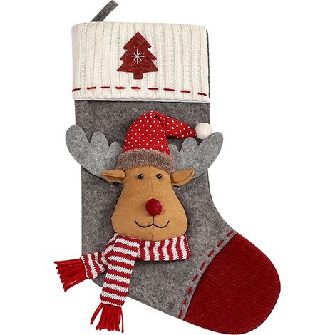 Chaussette De Noël - Décoration Arbre De Noël - Ornements Accrochés Pour Intérieur - Taille 46 Cm - Non Tissé - 1 Pièce (1/2)