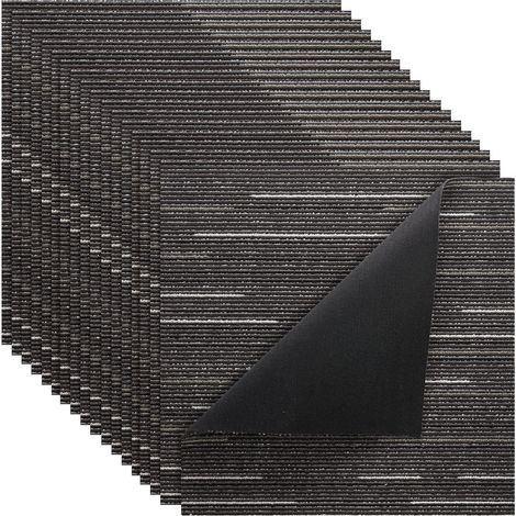Dalles de Moquette Réutilisables 610x610 mm, 24 PCS Tapis Modulaire, Sol Commercial Doux et Rembourré, Couverture Sans Joint 8,9 m², Pose Facile pour Salon Chambre Bureau Intérieur, Gris (1/5)