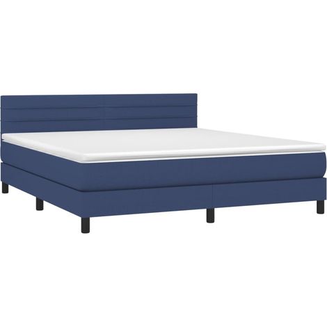 Boxspringbett mit Matratze Blau 180x200 cm Stoff vidaXL (1/5)