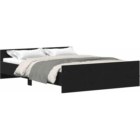 vidaXL Giroletto senza Materasso Rovere Nero 120x200 cm Truciolato (1/4)