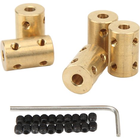 5-teiliges Set für Fernsteuerungswellenkupplung, 5-5 mm Messing-Universalwellenkupplungsverbinder, für Motorwellenverlängerung. (1/4)