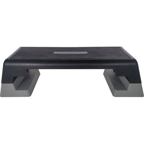 Verstellbare Fitness-Step-Plattform, schwarz und grau, aus Polyethylen (1/2)