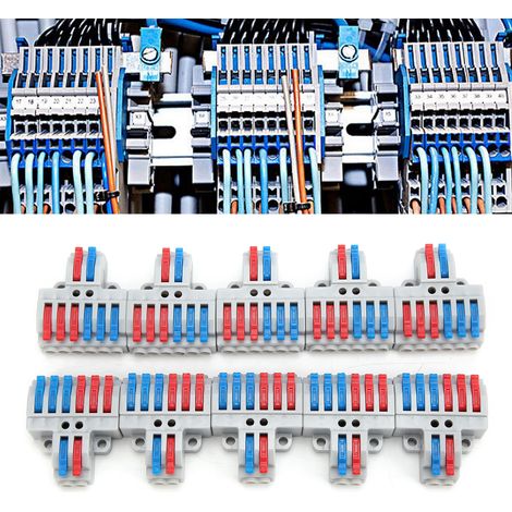 Connecteur rapide 2 entrées/6 sorties avec trous de fixation, connecteur de câble répartiteur 4 mm² (1/5)