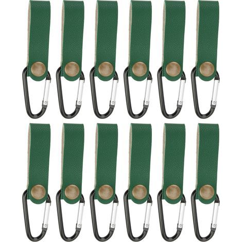 Set mit 12 Wandhaken aus PU-Leder, Tragkraft 5 kg, langlebig, robust, vielseitig einsetzbar, Wandbefestigung für Schlafzimmer, Küche, Grün (1/5)