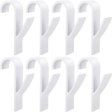 Handtuchhalter-Heizkörper-Hakenset, 8-teilig, runder Heizkörper - weiße Handtuchhaken und Bademantelhaken (1/2)