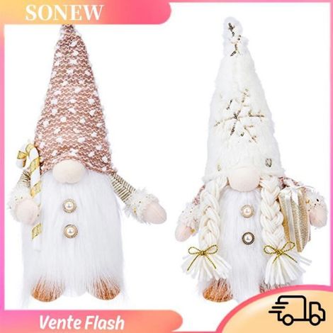 Gnome De Noël - Décoration En Peluche Avec Lumière LED - Pour Cheminée Table Étagère - 1 Pièce (1/5)