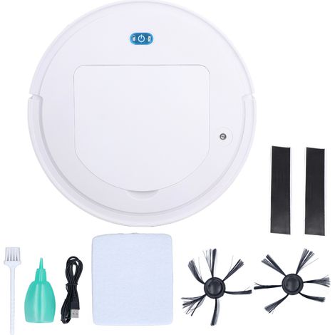 Ortviai Robot Aspirateur 3-en-1 Silencieux avec Balayage, Aspiration et Vitrage – Blanc, 30 cm, 90 min d'autonomie