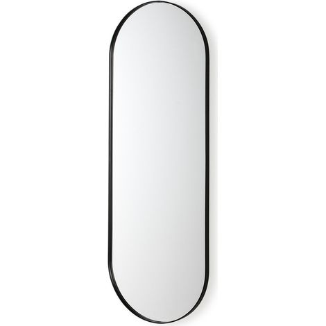 Miroir mural ovale métal noir Ola