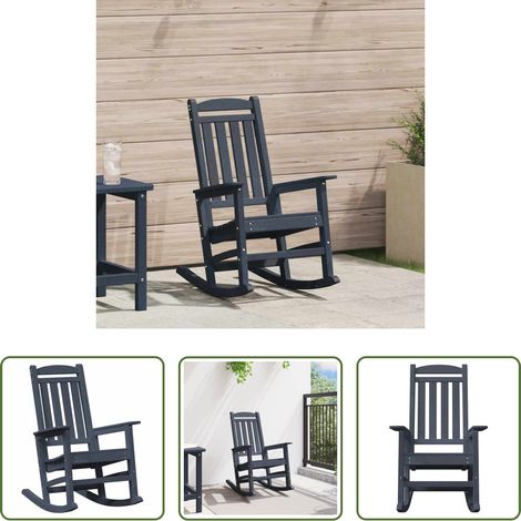 Chaise de jardin - Chaise Berçante de Jardin Bleu marine 92 x 70 x 108 cm HDPE (1/5)
