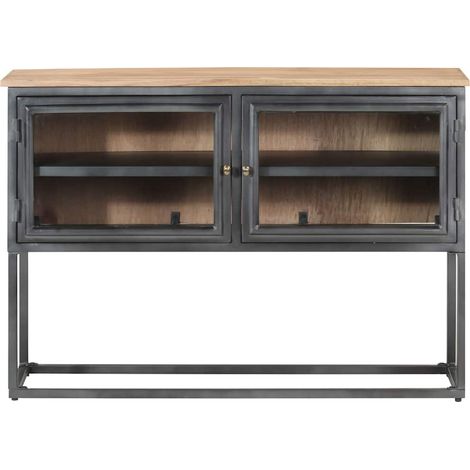 Maison Exclusive - Credenza Grigia 100x30x70 cm in Legno Massello di Acacia (1/5)