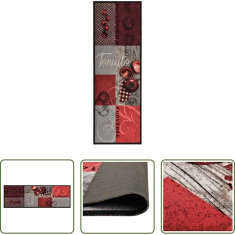 vidaXL Tapis de cuisine - Tapis de sol de cuisine lavable Tomate 60x180 cm (1/5)