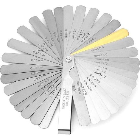 Jauge épaisseur métrique 32 lames – 0.04-0.88mm – acier inoxydable – outil mesure écart (1/5)