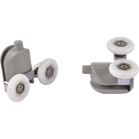Coppia cuscinetti doppia ruota attacco inferiore in nylon grigio vetro 4-6 mm Ø23 mm