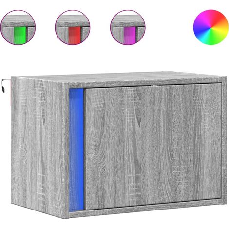 Maison Exclusive - Wand-Nachttisch mit LED-Leuchten Grau Sonoma