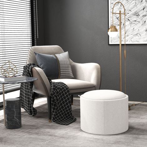 Sitzmöbel Stuhl Stauraum 56x56x42cm Creme OKMYHOME (1/5)
