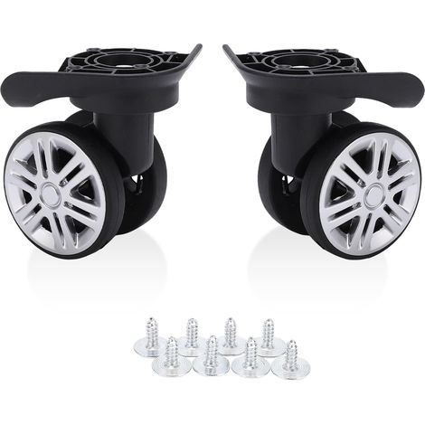 1 par de ruedas para maleta, 9 x 6 cm / 3,5 x 2,4 pulgadas, doble fila, rotación silenciosa de 360°, ruedas para maleta ideales para viajes de negocios. (1/5)