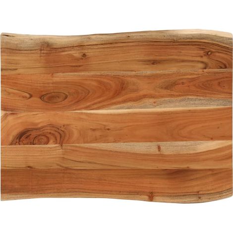 Tischplatte 90x60x3,8 cm Rechteckig Massivholz Akazie Baumkante