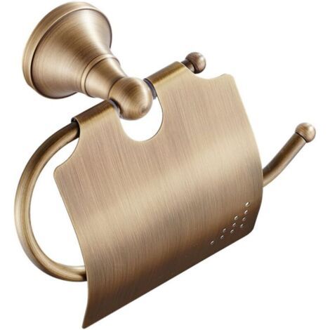 Promotion Porte-papier toilette-Retro Support de Papier Toilette avec Couvercle en Laiton Porte-Rouleau Murale (1/5)
