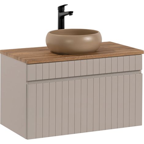 Mueble lavabo individual 80cm Zelie Cachemira y Madera (1/4)