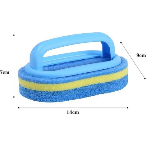 Cepillo de limpieza todo en uno para baño, limpiador de cocina, esponja desinfectante multifuncional y cepillo de fregar con mango ergonómico. (1/3)