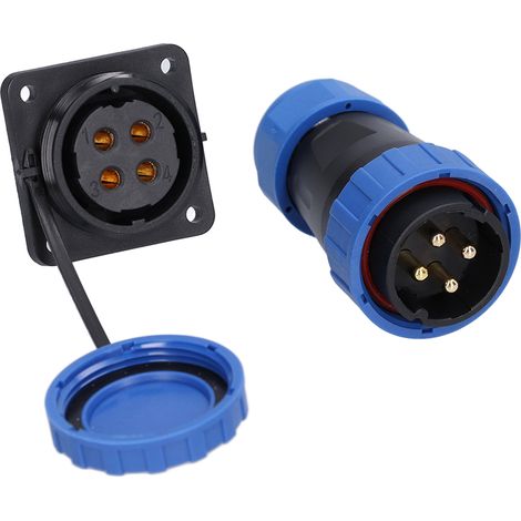 Connecteur étanche carré à 4 trous IP68, prise d'alimentation aéronautique 250 V 45 A pour câble, LP284 broches (1/5)