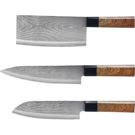Couteau De Cuisine - Couteau À Légumes - Couteau À Découper - Ensemble De 3 Pièces En Acier Damas - 67 Couches - VG-10 (1/5)