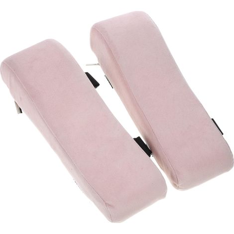 Ensemble de deux accoudoirs incurvés et souples, en mousse haute élasticité, de couleur rose princesse. (1/5)