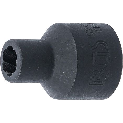 Llave de vaso de perfil en espiral / extractor de tornillos entrada 12,5 mm (1/2") 8 mm (1/3)