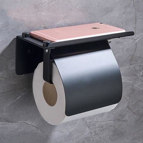 1 Porte-serviette, acier inoxydable 304, finition noir mat, design contemporain, accessoire salle de bain moderne (1/4)