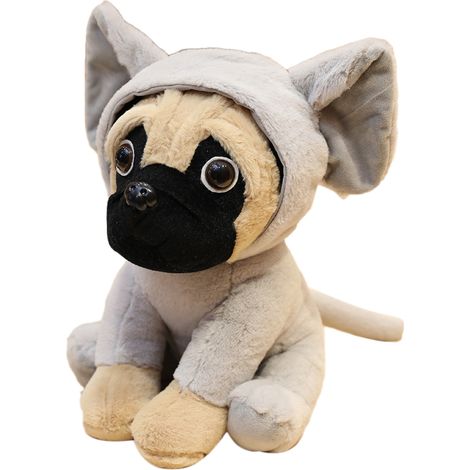 Peluche chien carlin mignon déguisé en dinosaure, lapin, éléphant, mouton ou léopard - Jouet en peluche pour animaux de compagnie, lot de 6 pièces (1/5)