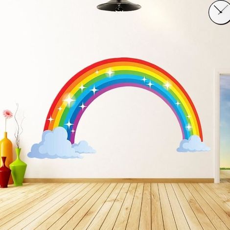 (Rot, Orange, Gelb, Grün, Blau, Indigo, Violett) Wandaufkleber – Regenbogen – Schlafzimmer – Erwachsene – 73 cm x 40 cm (1/4)