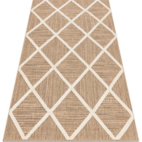 SPARK 0708A beige / creme Teppich - Gitter, Diamanten Sisal, Strukturell beige 140x190 cm