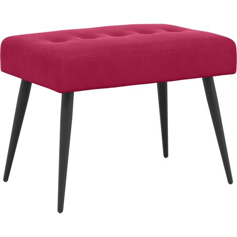 Bank mit Knopfheftung Weinrot 60 x 40 x 45 cm Samt vidaXL (1/5)