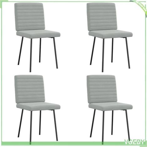 Chaise de salle à manger - 3315256 - Gris clair - Velours - Lot de 4 (1/5)