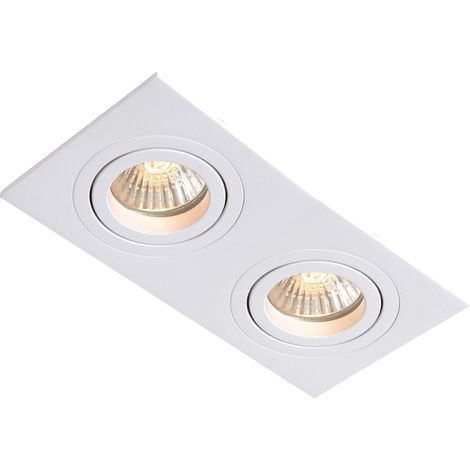 Faretto incasso Metis rettangolare 2xGU10 bianco Light Prestige