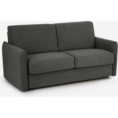 Divano letto 2 posti matrimoniale design compatto Livigno 140 - Grigio Scuro