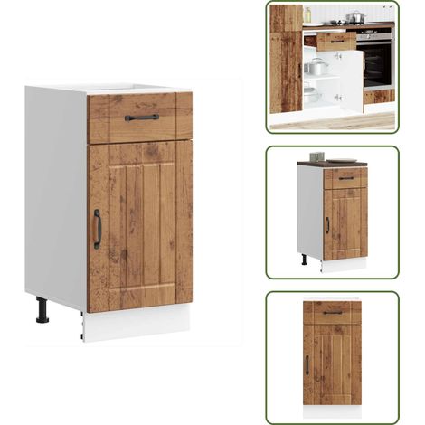 Küchen-Unterschrank Lucca Altholz-Optik Holzwerkstoff - Küchenunterschrank - Küchenunterschränke - Spülenunterschrank - Unterschrank Für Küche (1/5)
