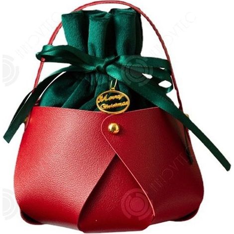 INN Ornements lot de 4 sac de pommes créatif de noël sac cadeau portable en velours boîte d'emballage de pommes pour le réveillon (1/4)