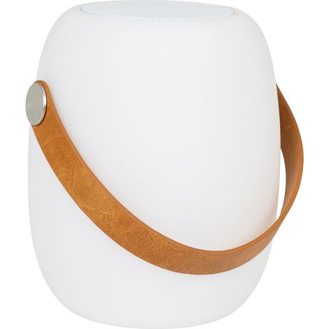 Lampada LED Cardiff con Speaker Bluetooth — Bianca Ricaricabile Ø18×21 cm