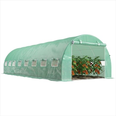 Serre de jardin Serre tunnel 24 m² 8L x 3l x 2H m acier galvanisé (1/5)