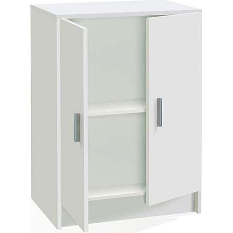 Armario multiusos bajo Milán en acabado blanco. 59 cm(ancho) 80 cm(altura) 37 cm(fondo)