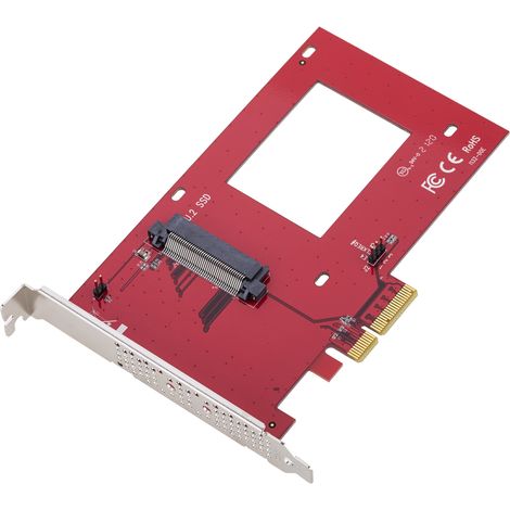 BeMatik - Carte adaptateur PCIe vers NVMe 2.5 U.2 SSD 4X (1/5)
