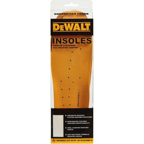 DEWALT PU Comfort Insoles Pair Cut-to-Fit Up to UK Size 12 Yellow (1/3)