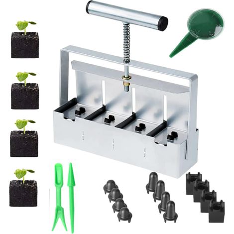 Blocage du Sol à la Main 4x2 inch Seed Block Makers at a Time Bloc de Terre pour Le démarrage des semences Terre de Jardin Terre d'empotage pour Les Plantes d'extérieur (1/5)